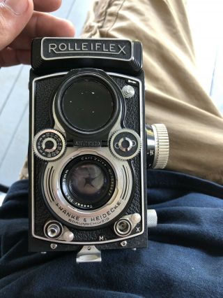 Vintage Rolleiflex 3.  5 Camera Zeiss 75mm 1:3.  5 Lens 1954 2