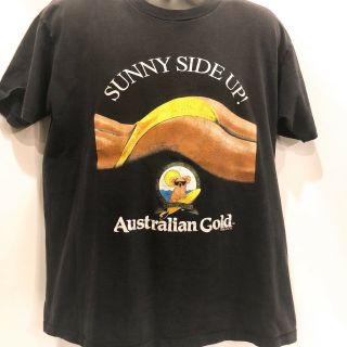Vintage 90s Australian Gold Tanning Lotion Graphic T Shirt Mens Large Summer Bun