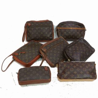 Auth Louis Vuitton Vintage Monogram Secondbag Shoulder Bag Pouch 7pc Set 507016