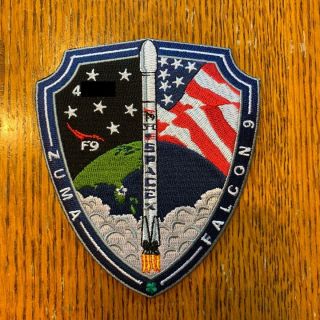 Spacex Zuma Usaf Dod Mission Patch Employee Numbered Rare Nasa Patch