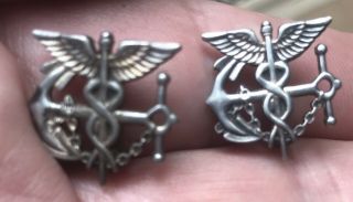 Ww2 Sterling Us Cadet Nurse Corps Insignia Public Health Service Pins