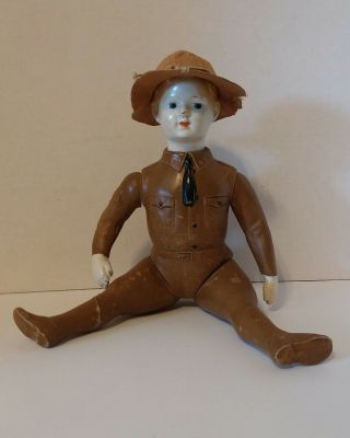 Antique Wwi Ideal Liberty Boy Military Jointed U.  S.  Army Soldier Doll