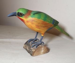 Vintage Hand Carved Painted Wood Folk Art Shore Bird Sculpture Statue Duck Decoy