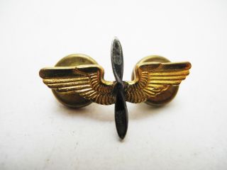 Vintage Wwii Us Army Airforce Propeller Pilot Wings 2 Tone Pin