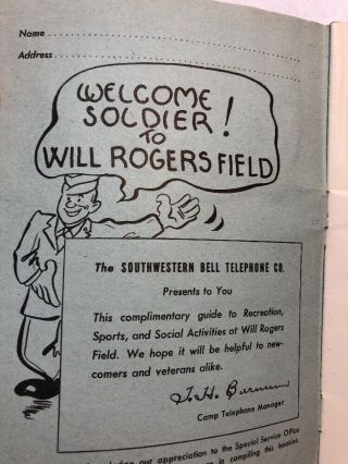 Vintage WW2 Will Rogers Field Soldier’s Guide Oklahoma City Army 20 Pages 4