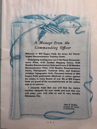 Vintage WW2 Will Rogers Field Soldier’s Guide Oklahoma City Army 20 Pages 5