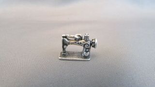 James Avery Sterling Silver Vintage Sewing Machine Pendant Charm Singer Sewing