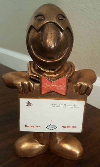 Budweiser Bud Man Rare 1/1 10 Inch Statue Gold Paint One Of A Kind