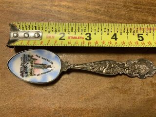 Sterling Souvenir Spoon With Enameled Bowl - Pan - American Expo 1901