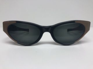 American Optical Vintage Eyeglass Frame Glasses True Color Black Gold Cat Eye