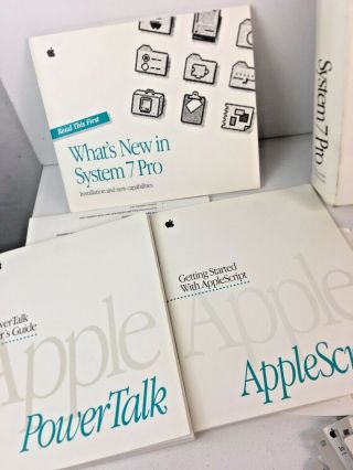 Vintage APPLE : SYSTEM 7 PRO - PowerTalk & Applescript Software 7.  11 Floppy Etc 5