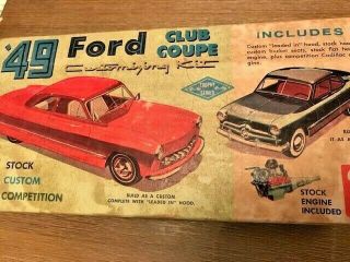 NIB Vintage AMT 3 in 1 1949 Ford Club Coupe Kit.  Rare & Just like it came 3