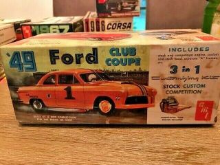 NIB Vintage AMT 3 in 1 1949 Ford Club Coupe Kit.  Rare & Just like it came 4
