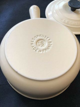 18 Vintage French Vanilla LE CREUSET Hollow Knob Sauce Pan w/ Lid Butter Yellow 4