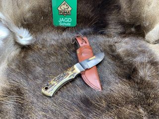 1992 Vintage Puma 6010 Skinmaster (Jagdmesser) Knife Stag Handles, 9