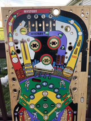 Gottlieb Silver Slugger Pinball Machine NOS Playfield.  Rare / Wall Hanger / Art 3