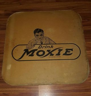 Antique Vintage Moxie Fountain Soda Cardboard Train Card Lap Tables