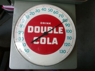 Vintage Drink Double Cola Advertising Thermometer 12 " Round