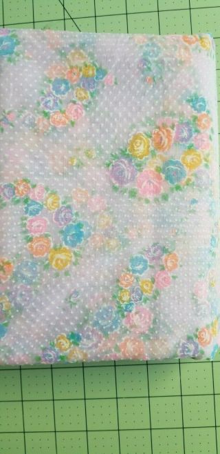 2 Yards Vintage Flocked Fabric Lavender Sheer Flocked Dotted Swiss Fabric 2