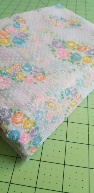 2 Yards Vintage Flocked Fabric Lavender Sheer Flocked Dotted Swiss Fabric 3