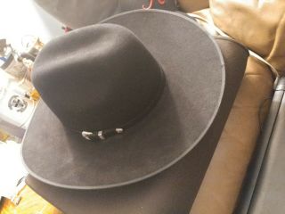 Bailey 5x Beaver Cowboy Hat,  60 Size 7 1/2 Black With Hat Band.