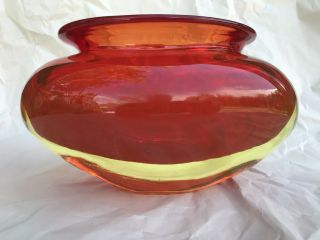 Good Flavio Poli Sommerso Glass Vase,  Vintage Seguso Murano,  9.  95,