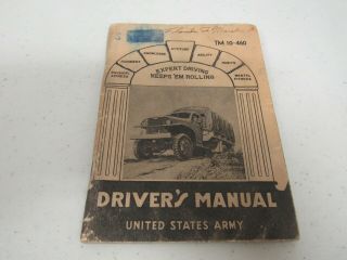 Wwii Us Army 10 - 460 Drivers Booklet Us Army Id 