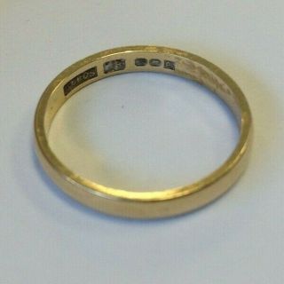 Vintage Fully Hallmarked L.  Bros 18ct Gold Wedding Band Ring 2