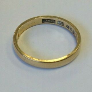 Vintage Fully Hallmarked L.  Bros 18ct Gold Wedding Band Ring 3