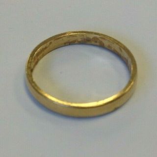Vintage Fully Hallmarked L.  Bros 18ct Gold Wedding Band Ring 5