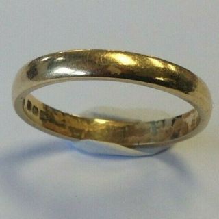 Vintage Fully Hallmarked L.  Bros 18ct Gold Wedding Band Ring 7