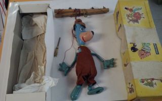 F - 73 Vintage Pelham Huckleberry Hound Puppet,  Blue Still Has Box,