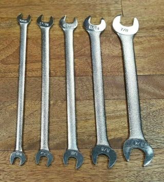 Vintage Craftsman " V " Thin Tappet Wrench Set - 5 Pc Sae - Usa Made