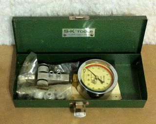 Vintage Sun Electric Fuel Pump Tester Pressure Gauge Model FPT - 4 Case Fittings 4