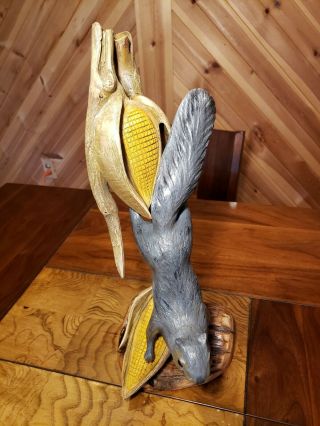 Gray squirrel wood carving wildlife decor duck decoy Casey Edwards 11