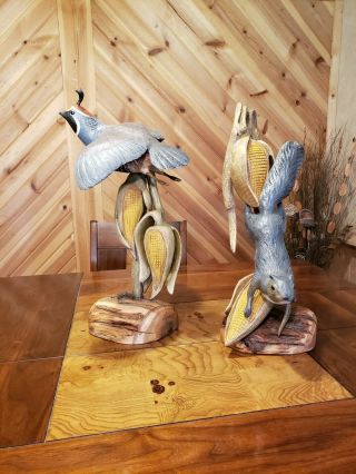Gray squirrel wood carving wildlife decor duck decoy Casey Edwards 12