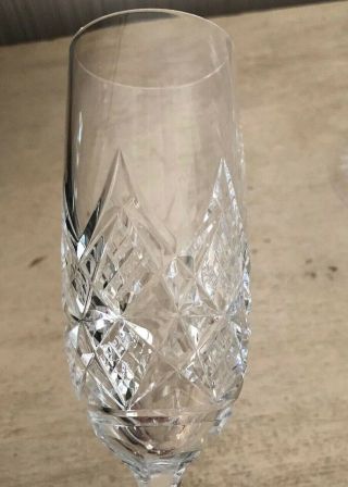 Vintage Signed Baccarat Cut Crystal Set of 6 Champagne Flutes Glasses Stemware B 5