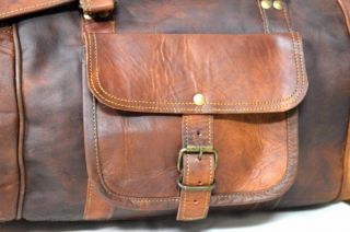 Vintage Men ' s Leather Canvas Travel Luggage Bag Weekend Lightweight Duffle Bag 5
