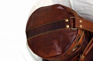 Vintage Men ' s Leather Canvas Travel Luggage Bag Weekend Lightweight Duffle Bag 6