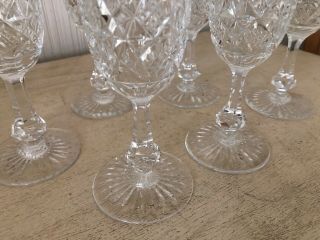 Vintage Signed Baccarat Cut Crystal Set of 6 Champagne Flutes Glasses Stemware A 11