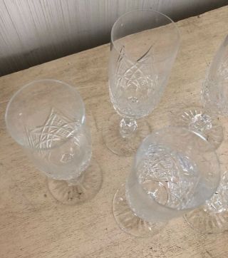 Vintage Signed Baccarat Cut Crystal Set of 6 Champagne Flutes Glasses Stemware A 3