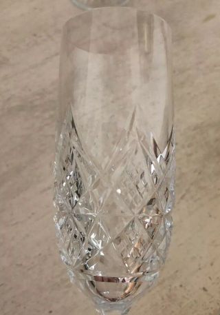 Vintage Signed Baccarat Cut Crystal Set of 6 Champagne Flutes Glasses Stemware A 5