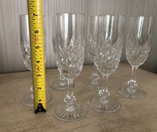 Vintage Signed Baccarat Cut Crystal Set of 6 Champagne Flutes Glasses Stemware A 9