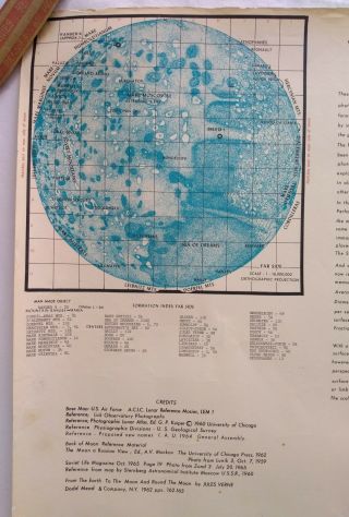 Vintage 1966 Your Guide to the Moon Poster Map 2