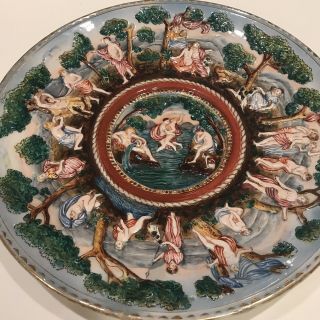 Vintage Capodimonte Style Charger Wall Plate 13 Inches