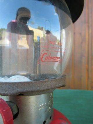 Vintage Coleman Lantern RED Model 200 Made in Canada Dated 5 60 1960 5