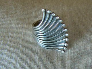 David Andersen Modernist Sterling Silver Winged Ring Norway 925 Size 7