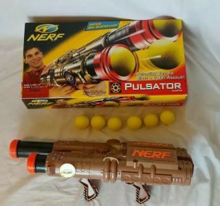 Vintage Nerf 1998 Pulsator Ball Gun W/ Balls And Box
