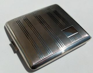 Rare French Solid Silver Engine Turned Pattern Cigarette Case C1900