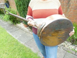 Vintage French Copper Huge 10.  9kg Gaillard 40.  5cm 4.  5 Mm Rim Saute Saucepan